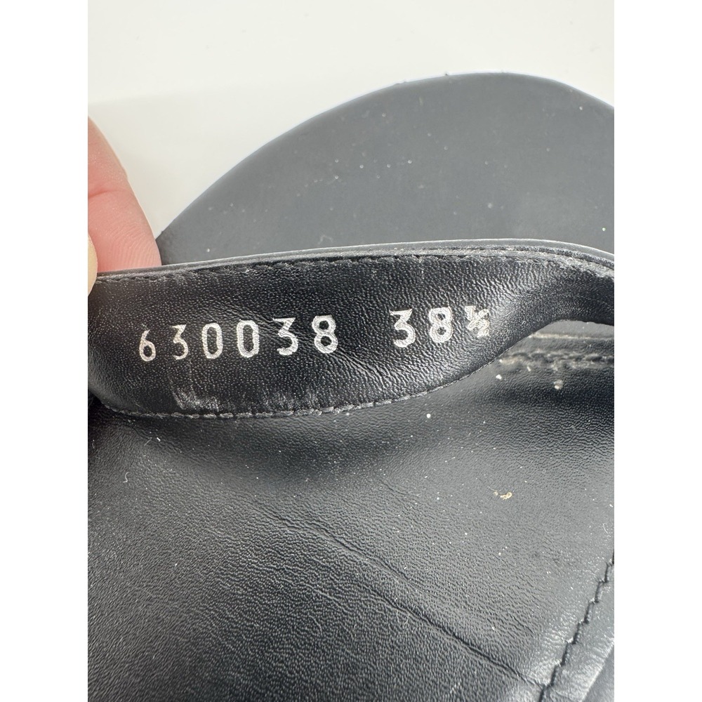 Authentic Balenciaga Logo Print Ankle Strap Sandal Black White Size 38.5 - Picture 10 of 10